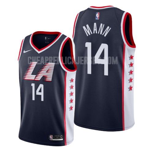 men's los angeles clippers terance mann 14 navy city edition replica jersey