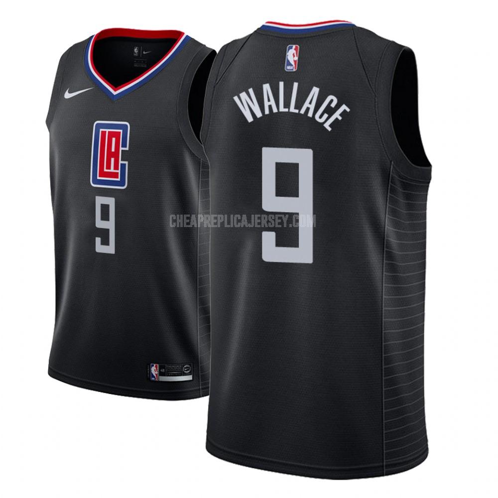 men's los angeles clippers tyrone wallace 9 black statement replica jersey