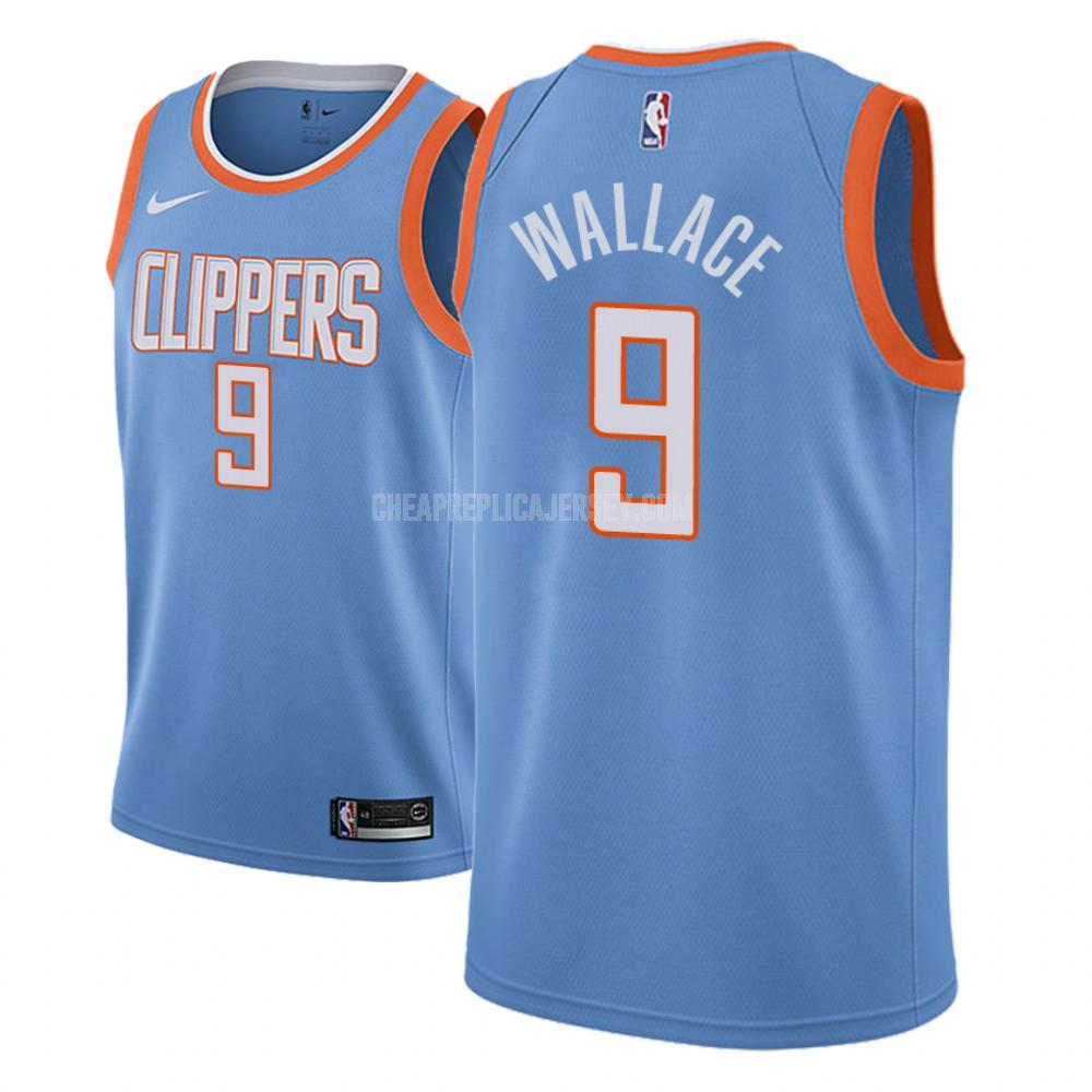 men's los angeles clippers tyrone wallace 9 blue city edition replica jersey