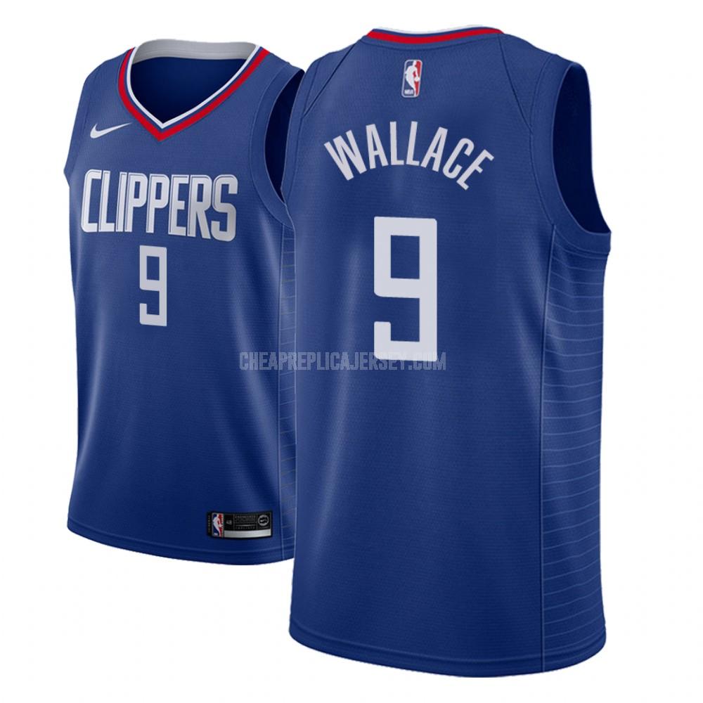 men's los angeles clippers tyrone wallace 9 blue icon replica jersey
