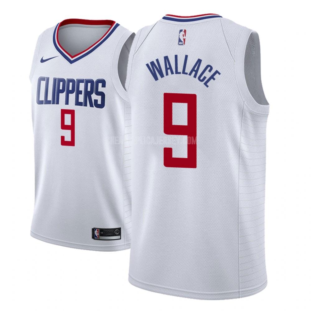 men's los angeles clippers tyrone wallace 9 white association replica jersey