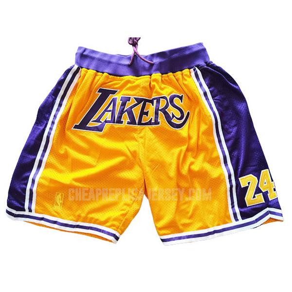 men's los angeles lakers 8&24 yellow-purple just don basketball short
