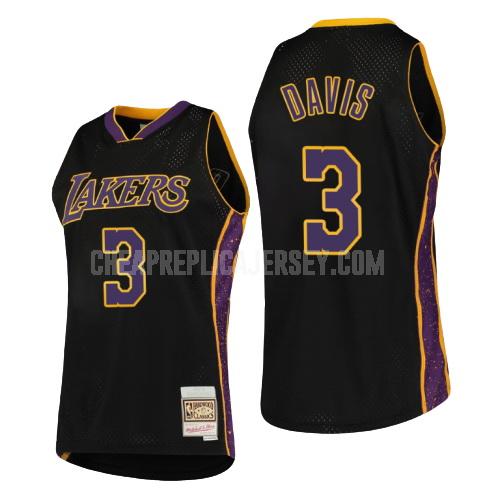 men's los angeles lakers anthony davis 3 black rings collection replica jersey