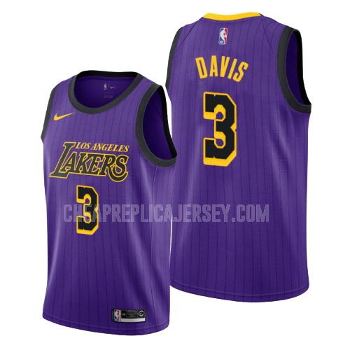 men's los angeles lakers anthony davis 3 purple city edition replica jersey