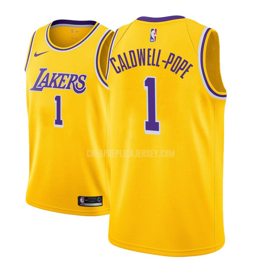 men's los angeles lakers kentavious caldwell-pope 1 yellow icon replica jersey