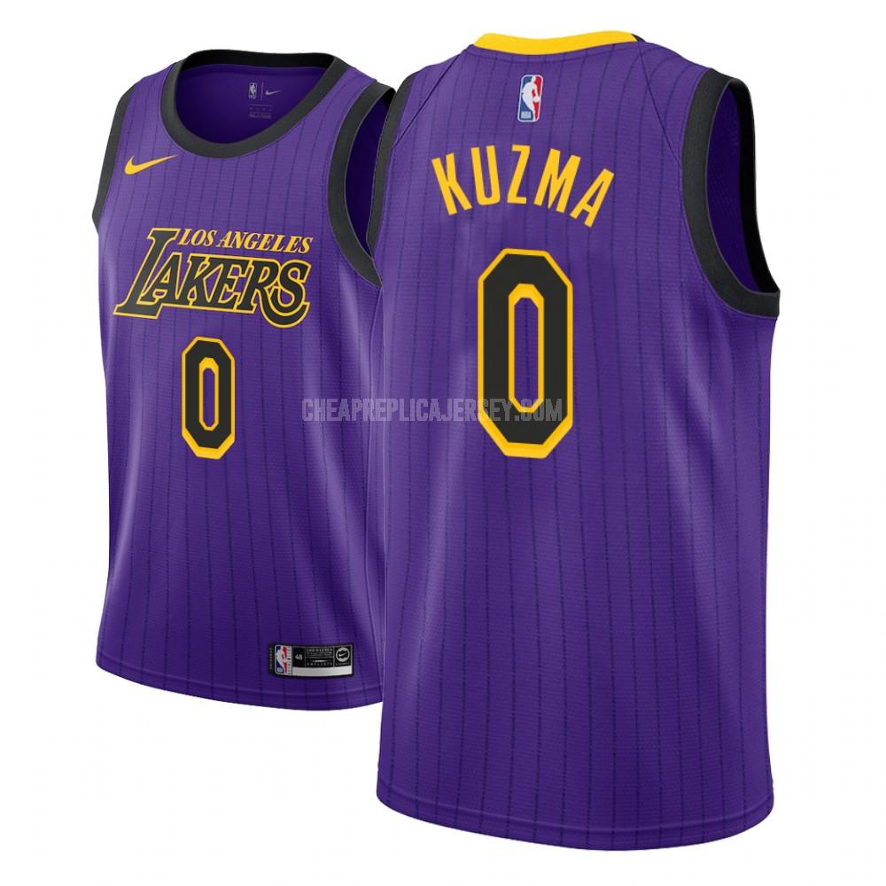men's los angeles lakers kyle kuzma 0 purple city edition replica jersey