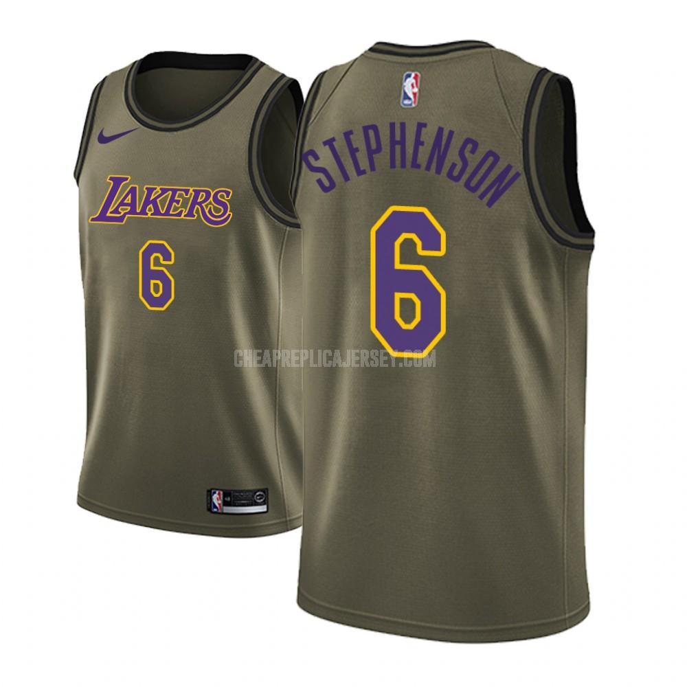 men's los angeles lakers lance stephenson 6 military green fashion edition replica jersey