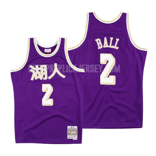 men's los angeles lakers lonzo ball 2 purple chinese new year replica jersey