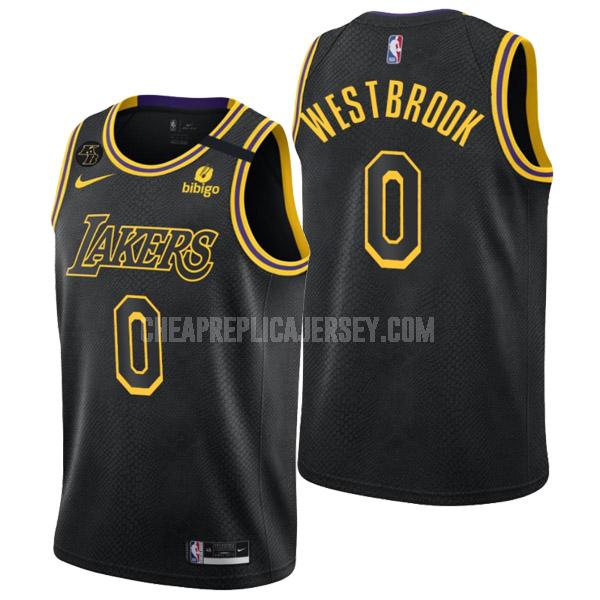 men's los angeles lakers russell westbrook 0 black mamba edition replica jersey