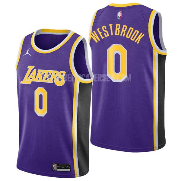 men's los angeles lakers russell westbrook 0 purple statement edition replica jersey