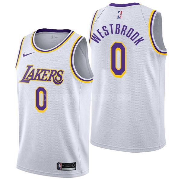 men's los angeles lakers russell westbrook 0 white association edition replica jersey