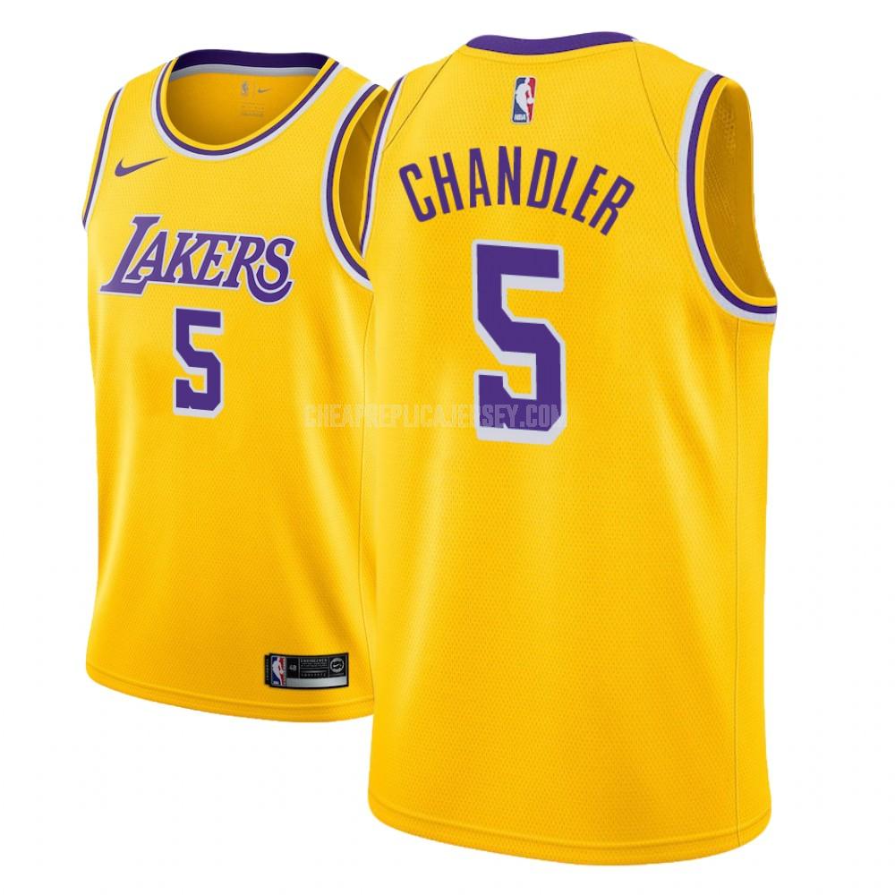men's los angeles lakers tyson chandler 5 yellow icon replica jersey