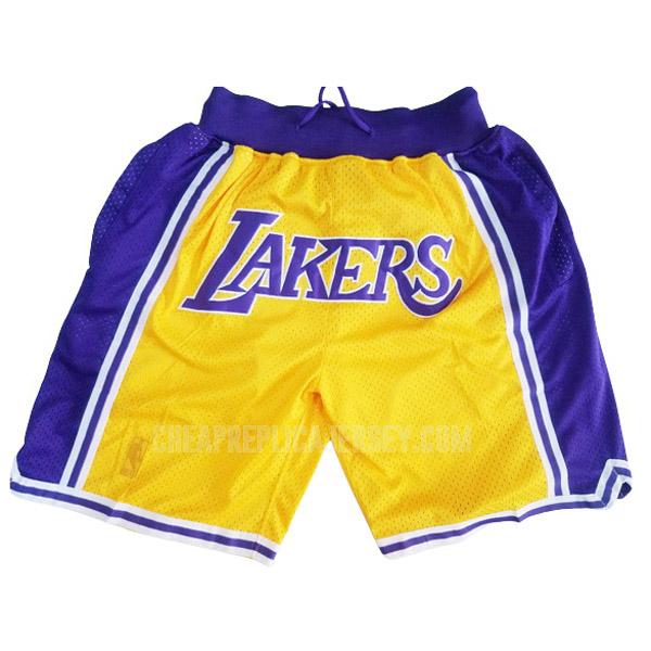 men's los angeles lakers yellow-purple just don hr1 basketball short