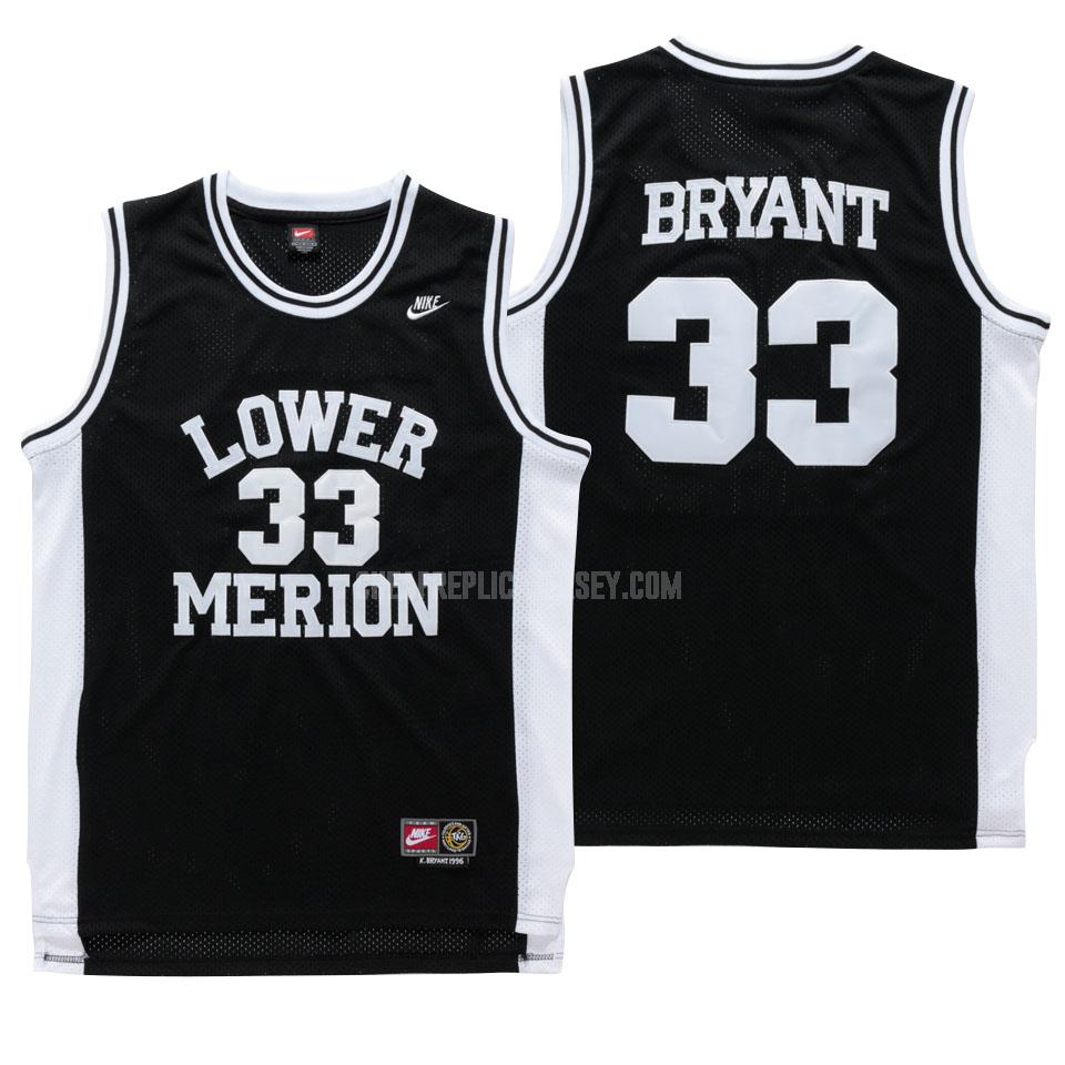 men's lower merion kobe bryant 33 black high school replica jersey
