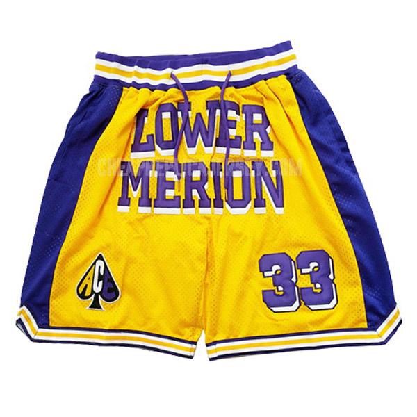 men's lower merion kobe bryant yellow kb1 basketball short