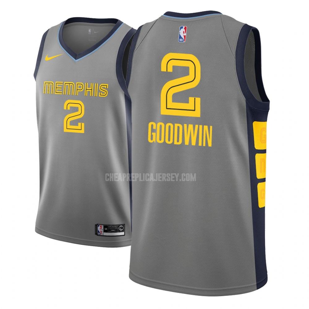 men's memphis grizzlies brandon goodwin 2 gray city edition replica jersey