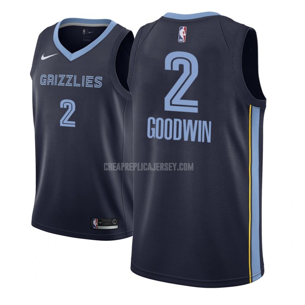 men's memphis grizzlies brandon goodwin 2 navy icon replica jersey