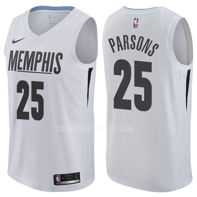 men's memphis grizzlies chandler parsons 25 white city edition replica jersey