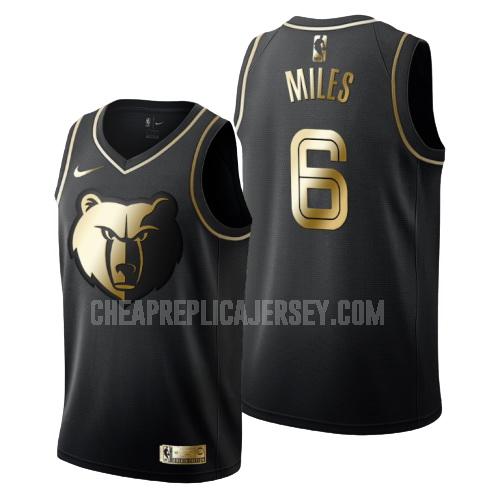 men's memphis grizzlies cj miles 6 black golden edition replica jersey
