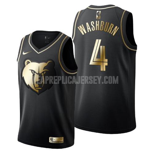 men's memphis grizzlies julian washburn 4 black golden edition replica jersey