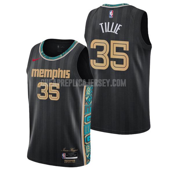 men's memphis grizzlies killian tillie 35 black city edition replica jersey