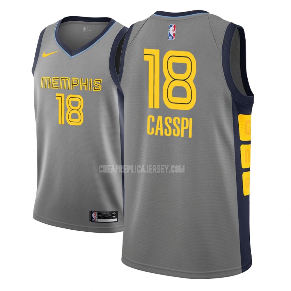 men's memphis grizzlies omri casspi 18 gray city edition replica jersey