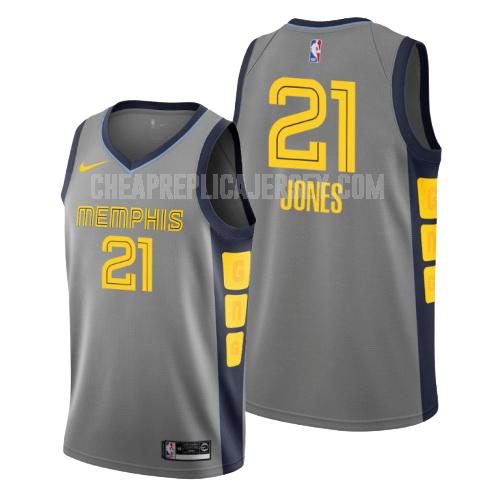 men's memphis grizzlies tyus jones 21 gray city edition replica jersey