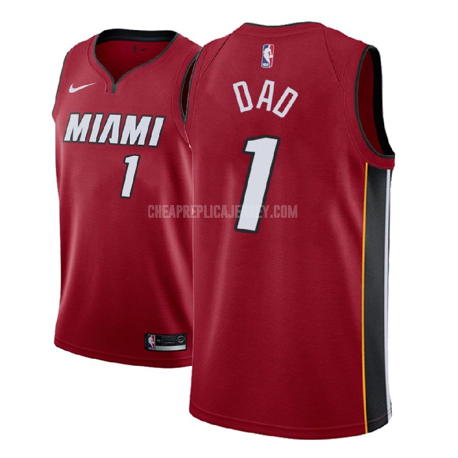 men's miami heat dad 1 red fathers day replica jersey