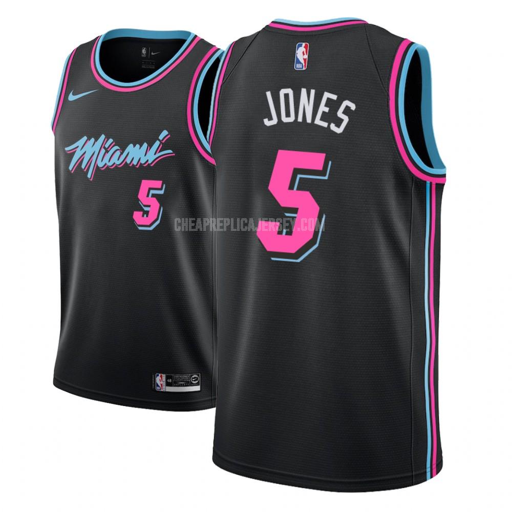 men's miami heat derrick jones 5 black city edition replica jersey