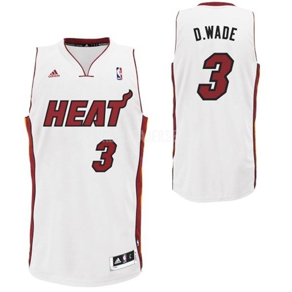men's miami heat dwyane wade 3 white nickname d wade replica jersey