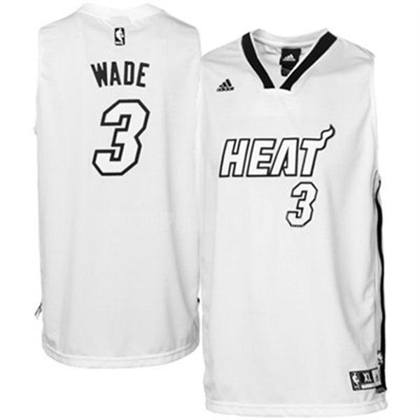 men's miami heat dwyane wade 3 white whiteout replica jersey