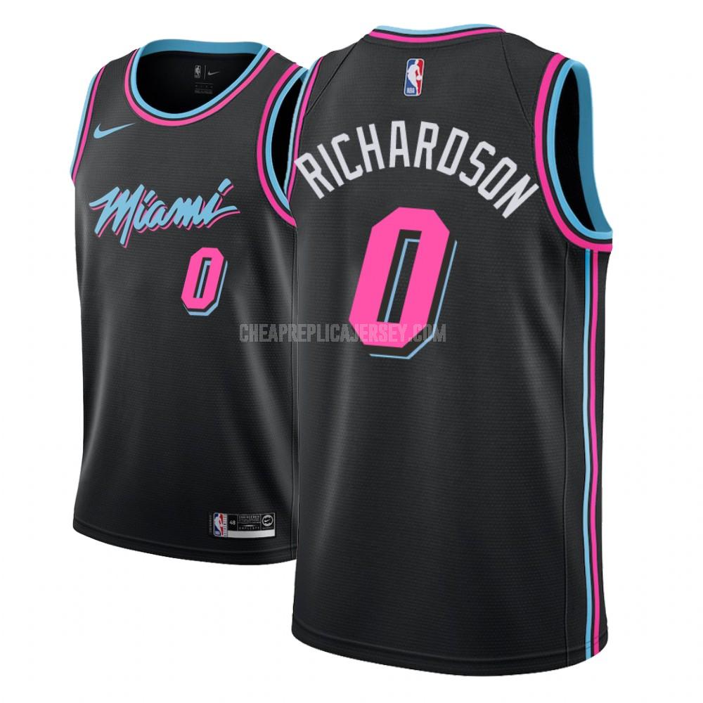 men's miami heat josh richardson 0 black city edition replica jersey