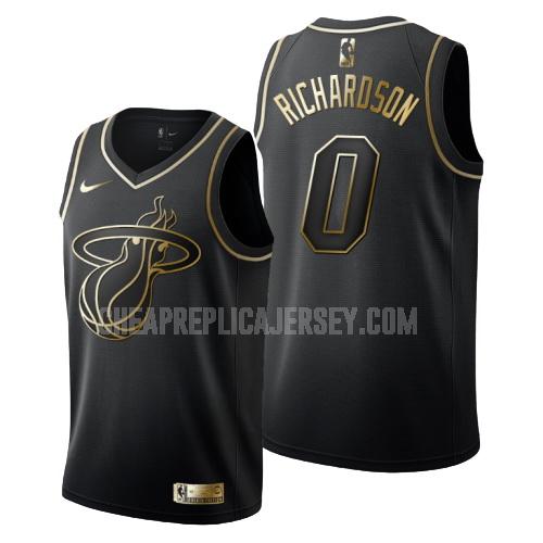 men's miami heat josh richardson 0 black golden edition replica jersey