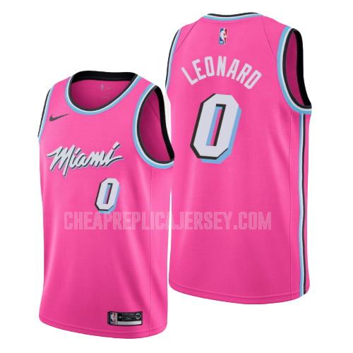 men's miami heat meyers leonard 0 pink earned edition replica jersey