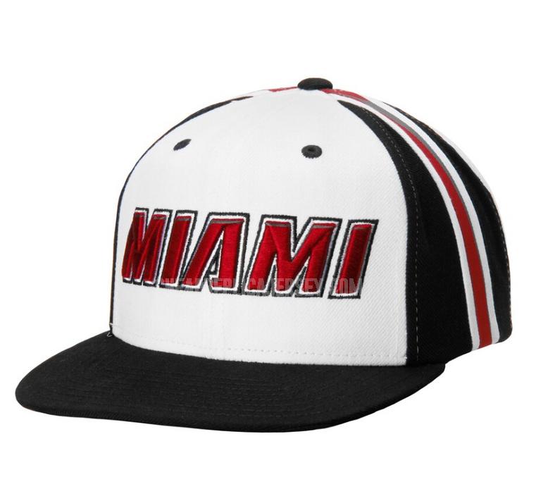 men's miami heat white-black ne190 basketball hat