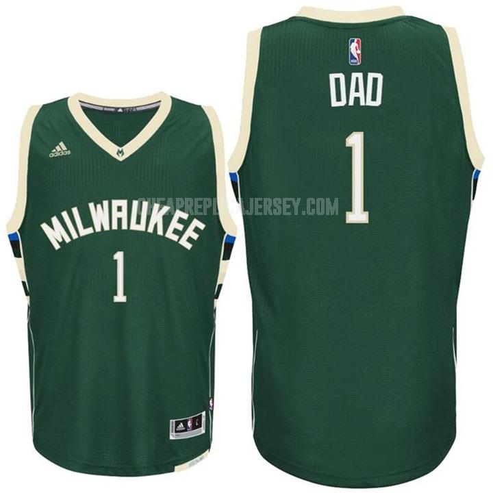 men's milwaukee bucks dad 1 green fathers day replica jersey