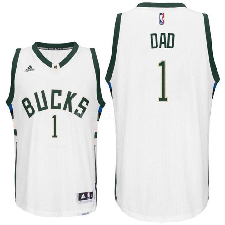 men's milwaukee bucks dad 1 white fathers day replica jersey
