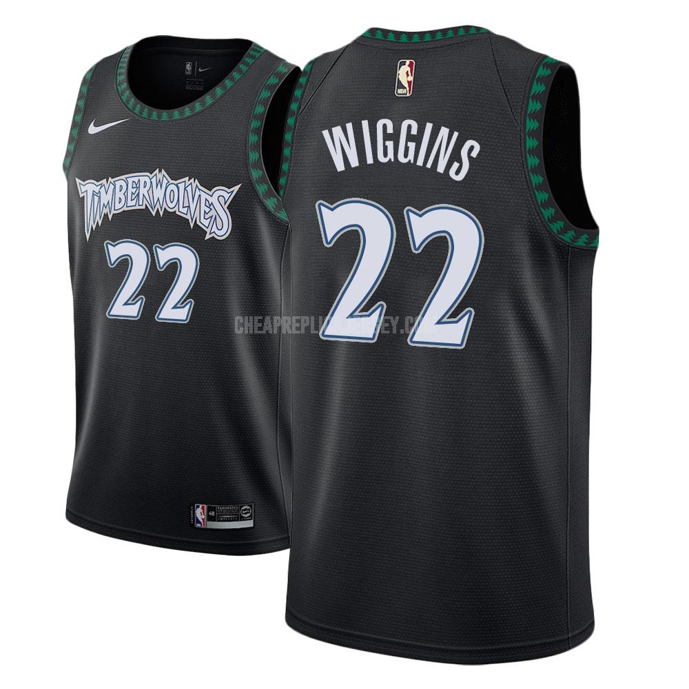 men's minnesota timberwolves andrew wiggins 22 black classic edition replica jersey