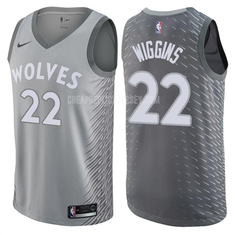 men's minnesota timberwolves andrew wiggins 22 gray city edition replica jersey