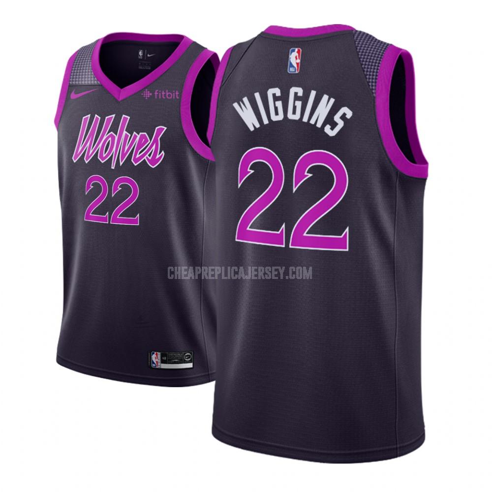 men's minnesota timberwolves andrew wiggins 22 purple city edition replica jersey