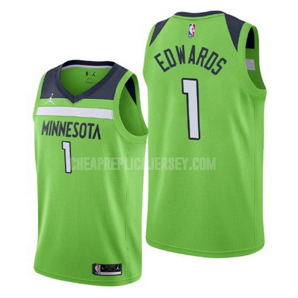 men's minnesota timberwolves anthony edwards 1 green statement replica jersey