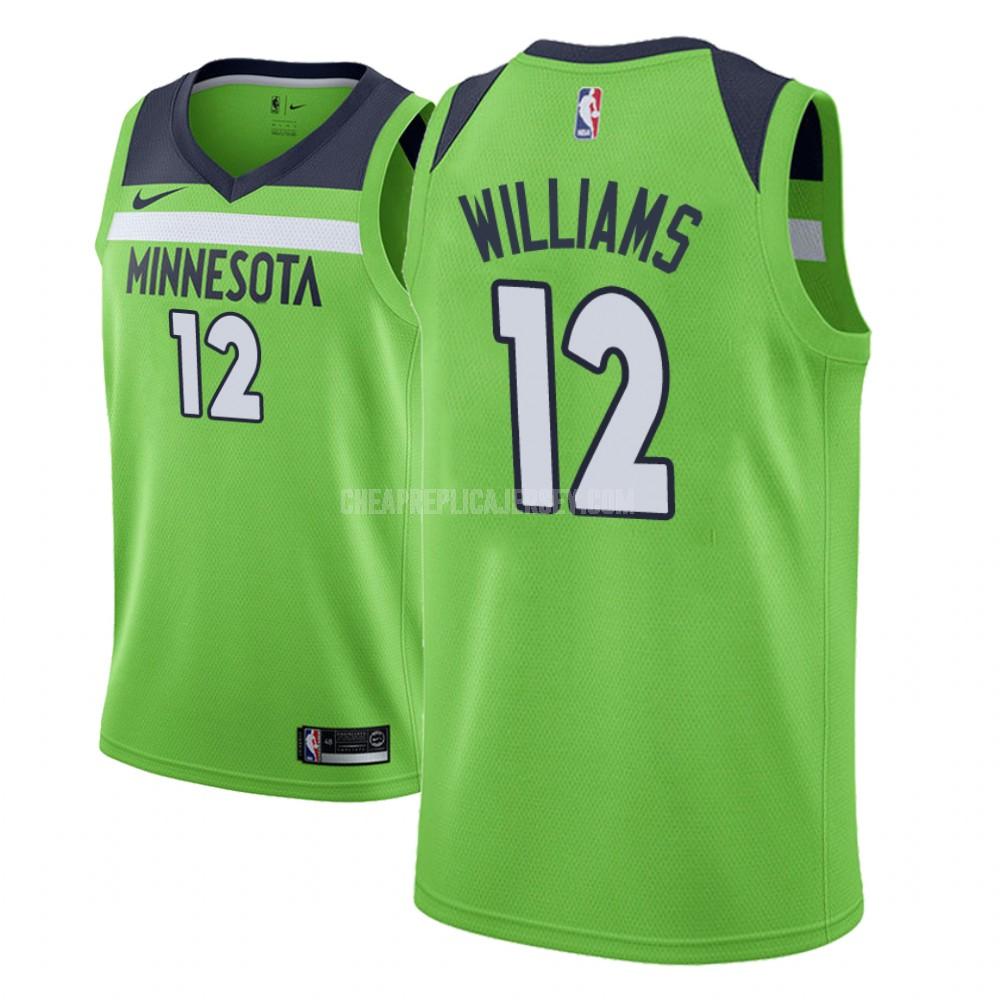 men's minnesota timberwolves cj williams 12 green statement replica jersey