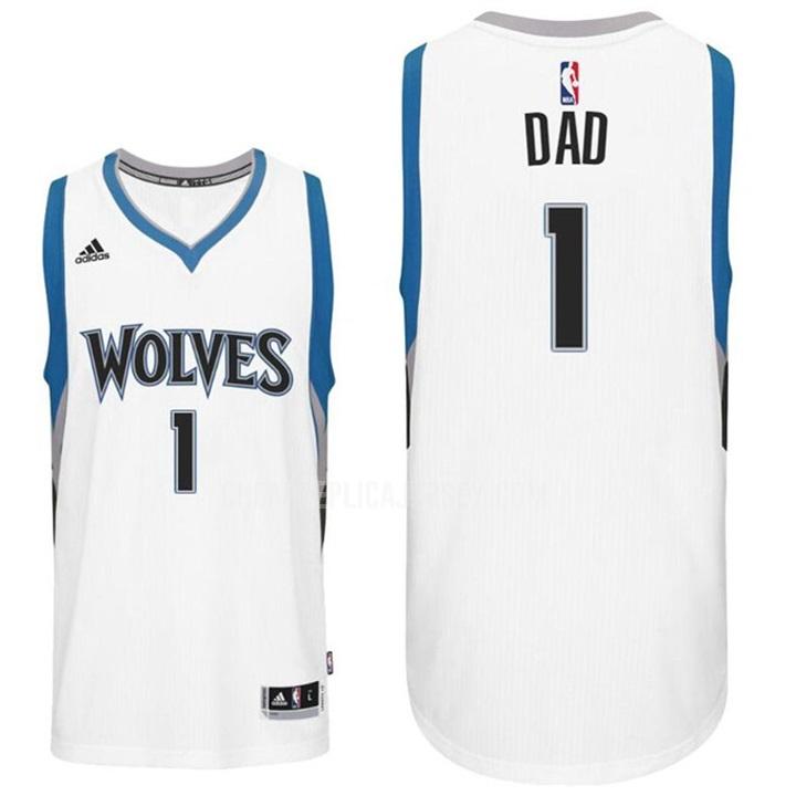 men's minnesota timberwolves dad 1 white fathers day replica jersey