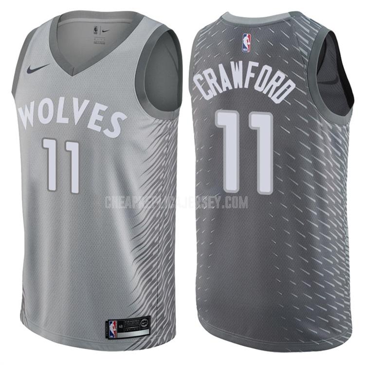 men's minnesota timberwolves jamal crawford 11 gray city edition replica jersey