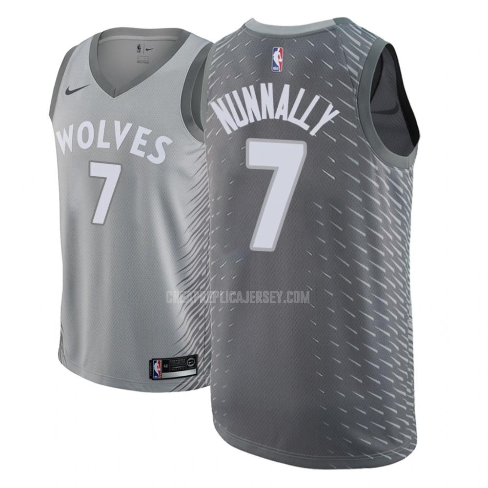 men's minnesota timberwolves james nunnally 7 gray city edition replica jersey
