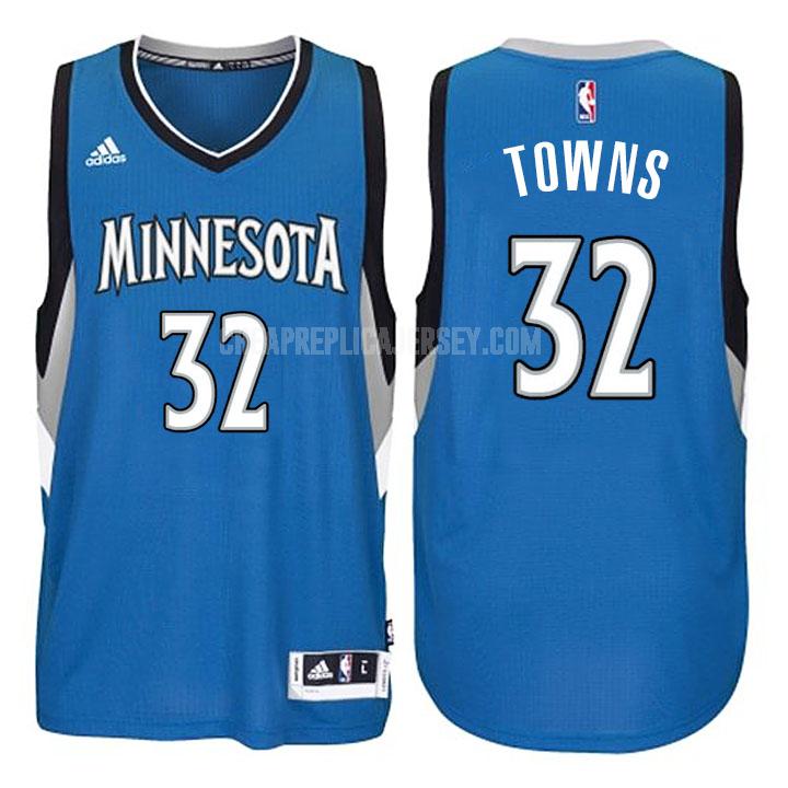 men's minnesota timberwolves karl anthony towns 32 blue swingman replica jersey