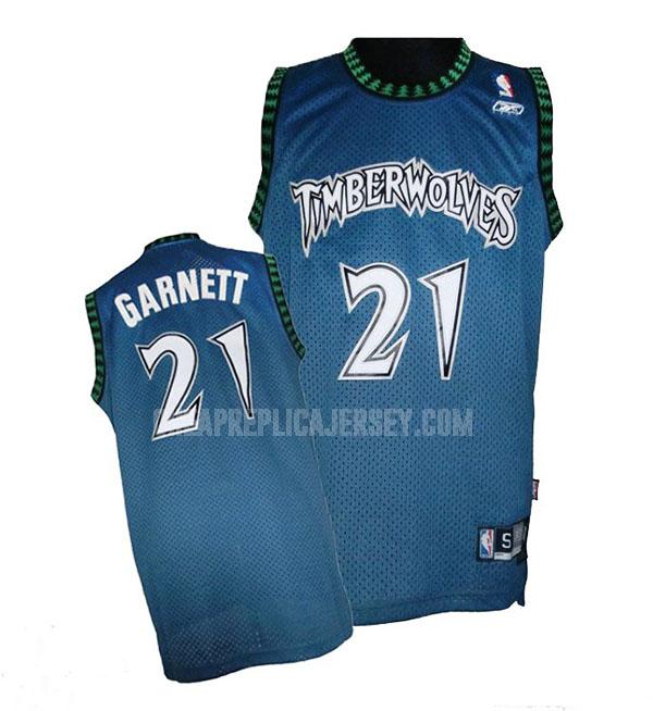 men's minnesota timberwolves kevin garnett 21 blue road replica jersey