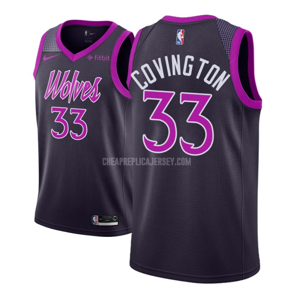 men's minnesota timberwolves robert covington 33 purple city edition replica jersey