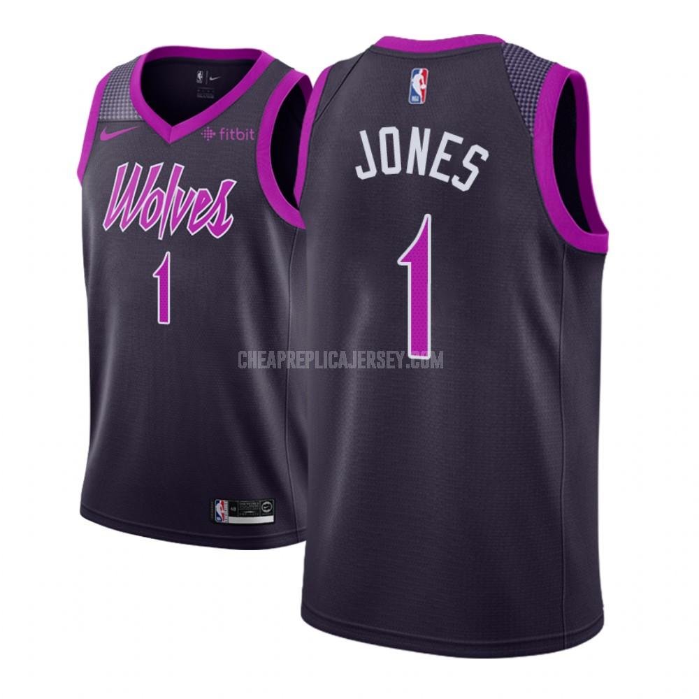 men's minnesota timberwolves tyus jones 1 purple city edition replica jersey