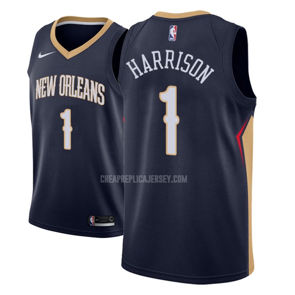 men's new orleans pelicans andrew harrison 1 navy icon replica jersey